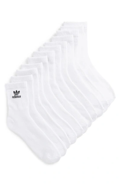 Shop Adidas Originals Trefoil 6-pack Quarter Socks In White