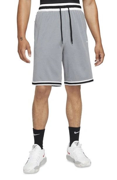 Shop Nike Dna Dri-fit Basketball Shorts In Cool Grey/ White