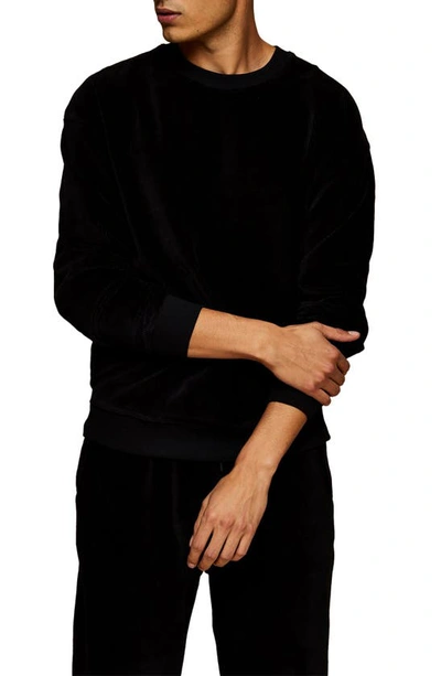 Shop Topman Corduroy Sweatshirt In Black