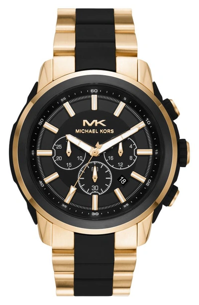 Shop Michael Michael Kors Michael Kors Kyle Chronograph Bracelet Watch, 48mm In Gold