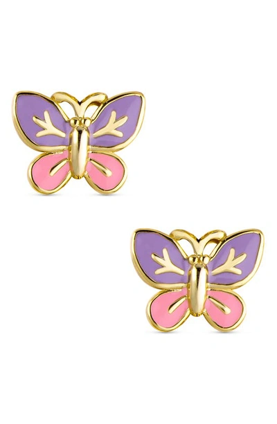 Shop Lily Nily Butterfly Stud Earrings In Pink