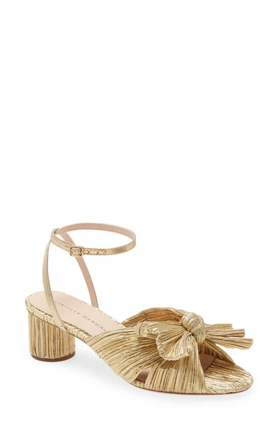 Shop Loeffler Randall Dahlia Ankle Strap Knotted Sandal In Gold