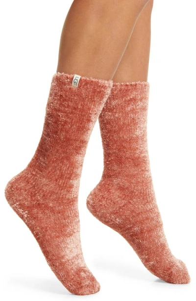 Shop Ugg Leda Cozy Socks In Desert Coral