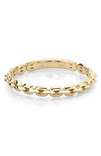 Shop Lizzie Mandler Fine Jewelry Mini Knife Edge Chain Ring In Yellow Gold