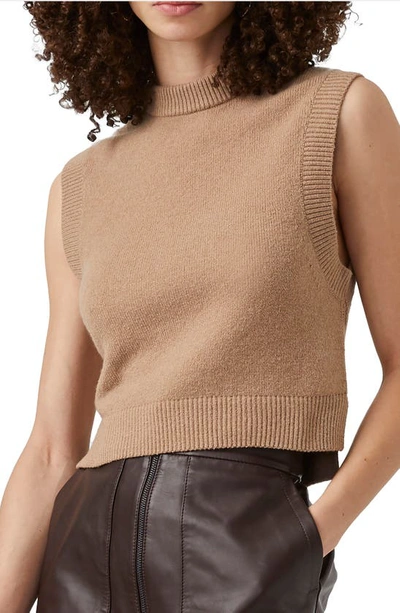 Shop French Connection Millia Vhari Sleeveless Sweater In Camel