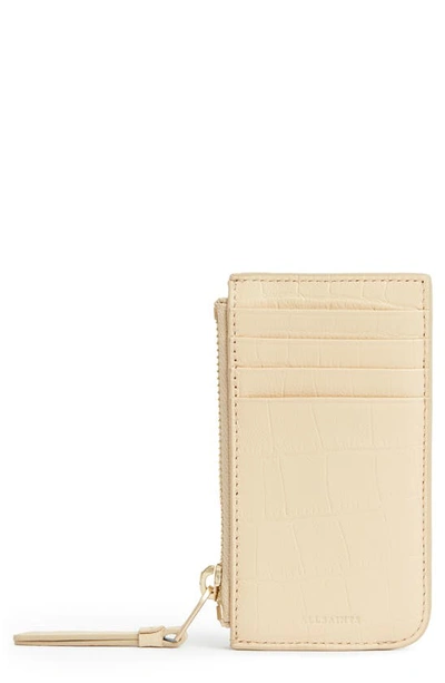 Shop Allsaints Marlborough Leather Wallet In Parchment White