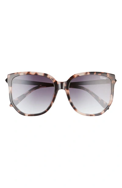 Shop Quay Coffee Run 54mm Gradient Cat Eye Sunglasses In Milky Tort / Smoke