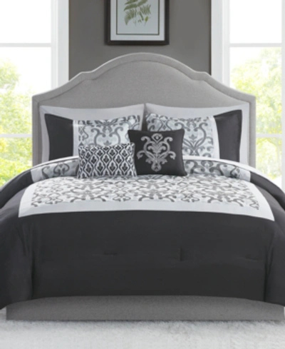 Shop Addison Park Sancerre 9-pc. Queen Comforter Set Bedding In Black