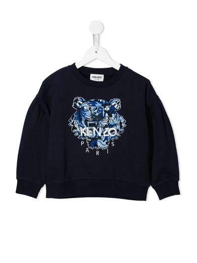 Shop Kenzo Embroidered-logo Sweatshirt In Blue