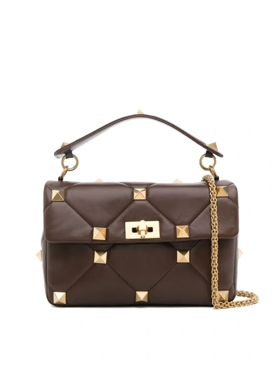 Shop Valentino Rockstud-embellished Tote Bag In Brown