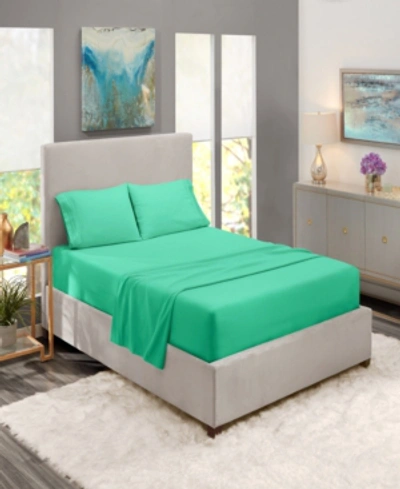 Shop Nestl Bedding Premier Collection Deep Pocket 4 Piece Bed Sheet Set, California King Bedding In Mint Green