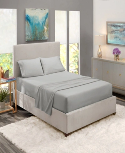 Shop Nestl Bedding Premier Collection Deep Pocket 4 Piece Bed Sheet Set, Queen In Silver Light Gray