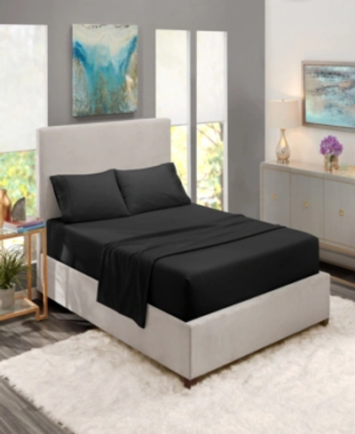 Shop Nestl Bedding Premier Collection Deep Pocket 4 Piece Bed Sheet Set, Queen In Black
