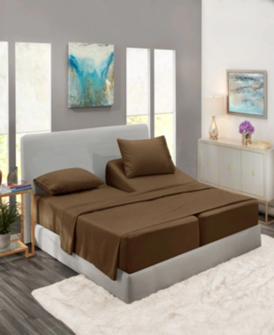 Nestl Bedding Premier Collection Deep Pocket 4 Piece Sheet Set, California King In Chocolate