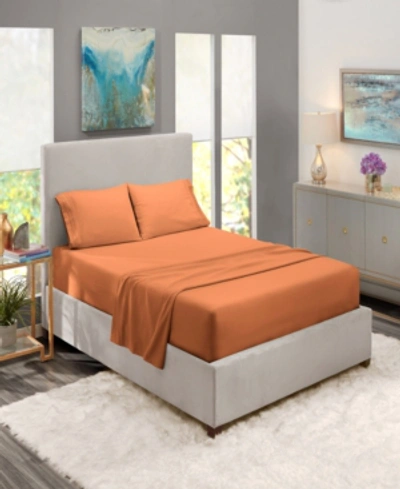 Nestl Bedding Premier Collection Deep Pocket 4 Piece Sheet Set, Full Xl In Rust Sienna Orange Brown