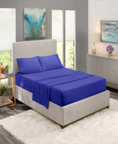 Shop Nestl Bedding Premier Collection Deep Pocket 4 Piece Bed Sheet Set, Queen In Royal Blue