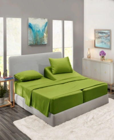 Shop Nestl Bedding Premier Collection Deep Pocket 5 Piece Bed Sheet Set, King Split In Calla Green
