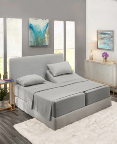 Nestl Bedding Premier Collection Deep Pocket 5 Piece Sheet Set, Split King In Silver Light Gray