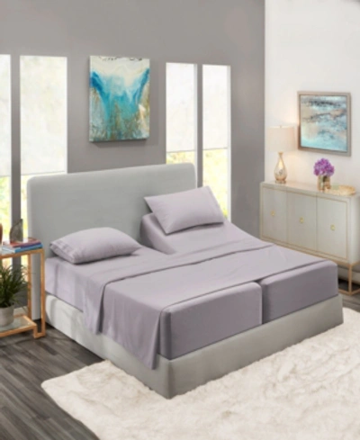 Nestl Bedding Premier Collection Deep Pocket 5 Piece Sheet Set, Split King In Light Gray Lavender