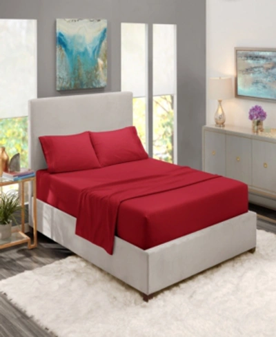 Shop Nestl Bedding Premier Collection Deep Pocket 4 Piece Bed Sheet Set, Full In Burgundy Red