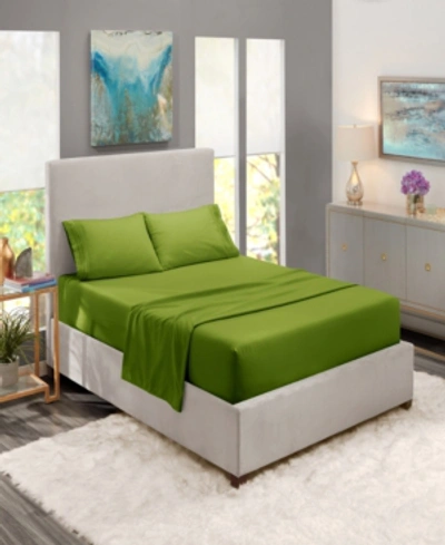 Shop Nestl Bedding Premier Collection Deep Pocket 4 Piece Bed Sheet Set, California King In Calla Green