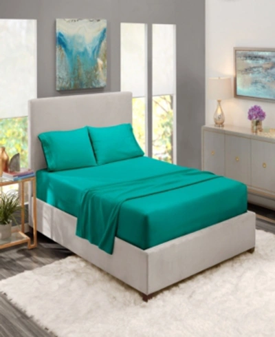 Shop Nestl Bedding Premier Collection Deep Pocket 4 Piece Bed Sheet Set, King In Teal Blue
