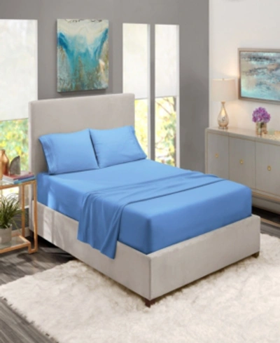Shop Nestl Bedding Premier Collection Deep Pocket 3 Piece Bed Sheet Set, Twin In Calm Blue