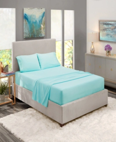 Shop Nestl Bedding Premier Collection Deep Pocket 4 Piece Bed Sheet Set, Full Xl In Aqua