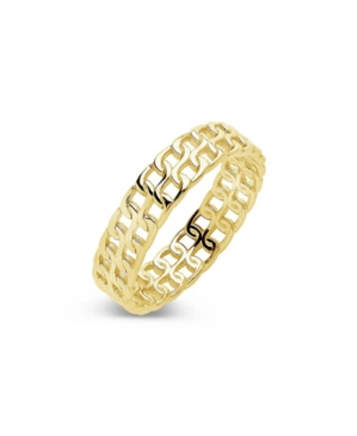 Sterling Forever 14k Gold Vermeil Chain Ring In 14k Gold Plated