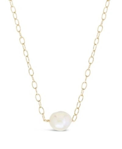 Shop Sterling Forever Women's Medium Pearl Pendant Necklace In 14k Gold Plated