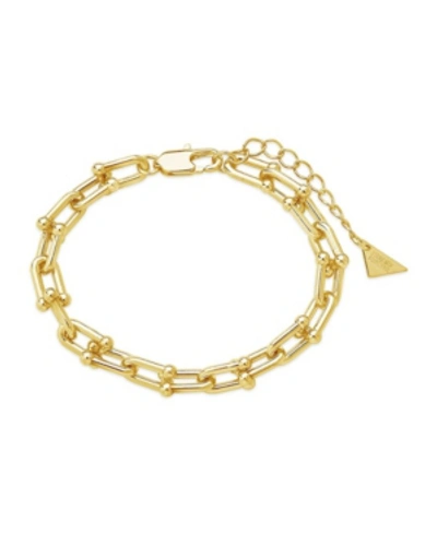 Sterling Forever Women's U Chain Bracelet In 14k Gold Plated