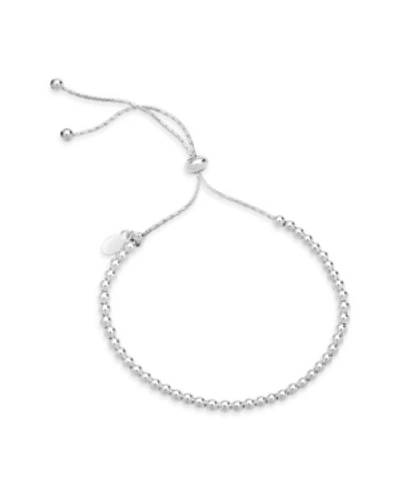 Shop Sterling Forever Women's Beaded Slider Bracelet In Silver