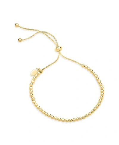 Shop Sterling Forever Women's Beaded Slider Bracelet In 14k Gold Plated