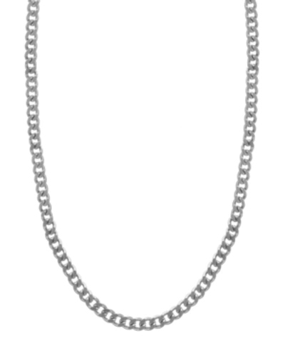 Shop Essentials Curb Chain Necklace, Gold Plate And Silver Plate 18" In Silver-tone