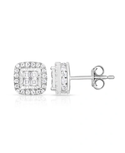 Shop Trumiracle Diamond Frame Quad Stud (1 Ct. T.w.) In 14k White Gold