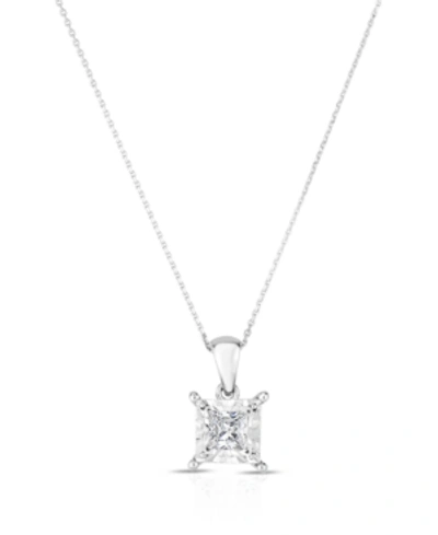 Shop Trumiracle Diamond Princess Solitaire Plus 18" Pendant Necklace (3/4 Ct. T.w.) In 14k White Gold