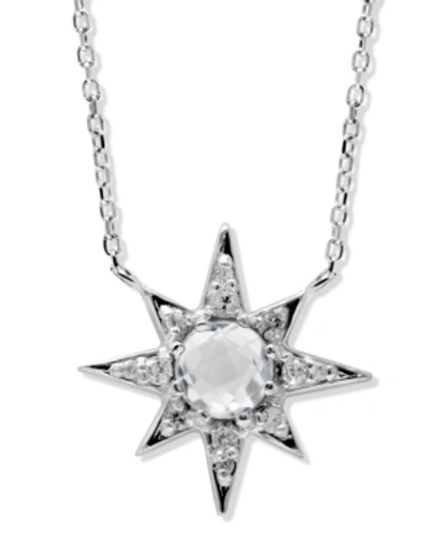 Shop Anzie Aztec Mini Starburst Necklace In Silver, Clear