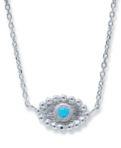 Shop Anzie Dew Drop Evil Eye Necklace In Silver, Blue