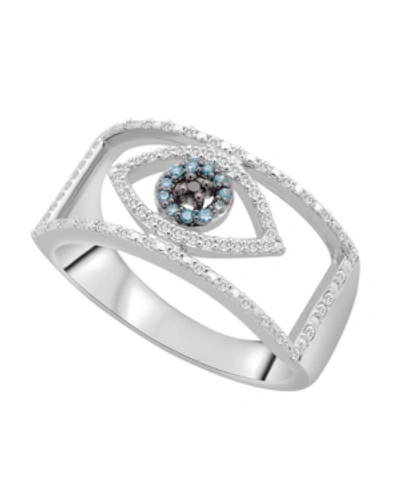 Wrapped Diamond Evil Eye Ring (1/6 Ct. T.w.) In 10k Gold Or 10k White Gold Created For Macy's In White Gold