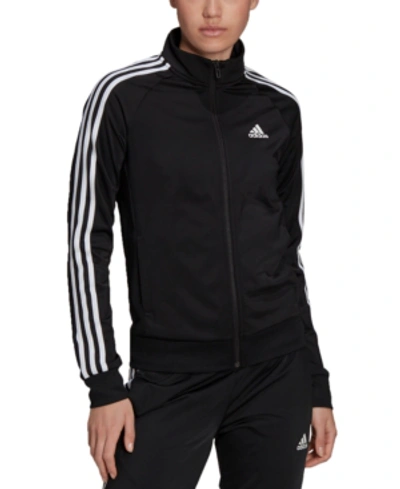 Shop Adidas Originals Women's 3-stripe Tricot Track Jacket, Xs-4x In Black