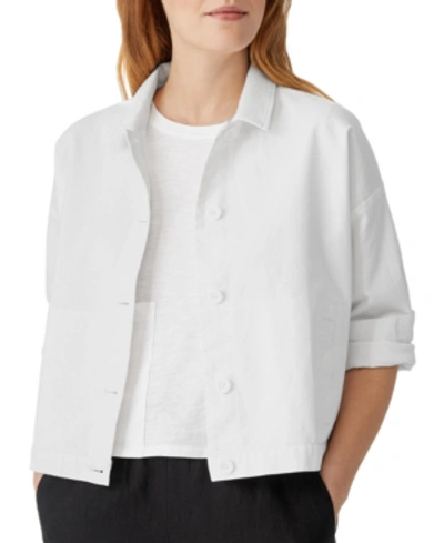 Shop Eileen Fisher Petite Organic Cotton Jacket In White