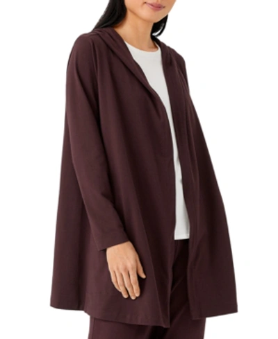 Shop Eileen Fisher Organic Hooded Jacket In Casis