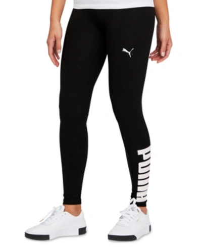 Shop Puma Women's Athletic Graphic Full-length Leggings In  Black