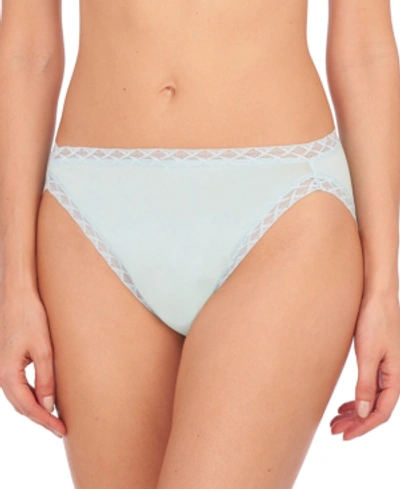 Shop Natori Bliss Lace-trim Cotton French-cut Brief Underwear 152058 In Aqua Sky