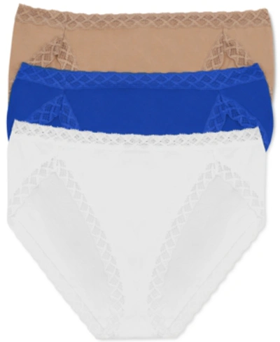 Shop Natori Bliss French Cut 3-pack Brief 152058mp In Sandcastle/sienna/white