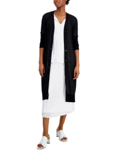 Shop Alfani Button-front Spring Cardigan, Created For Macy's In Deep Black