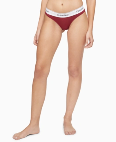 Shop Calvin Klein Modern Cotton Logo Bikini Underwear F3787 In Deep Sea Rose