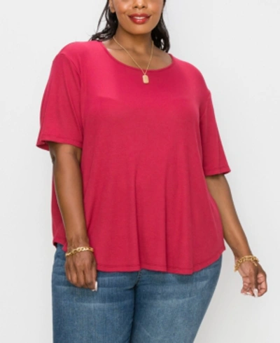 Shop Coin Plus Size Thermal Short Sleeve Swing Tee In Red