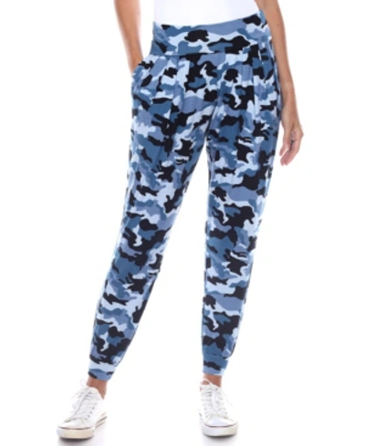 Shop White Mark Women's Camo Harem Pants In Blue Army Inspired