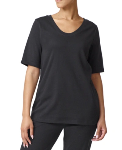 Shop Hue Wear Ever U R Lounge Elbow-sleeve T-shirt In Black